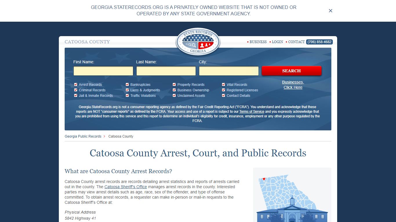 Catoosa County Arrest, Court, and Public Records