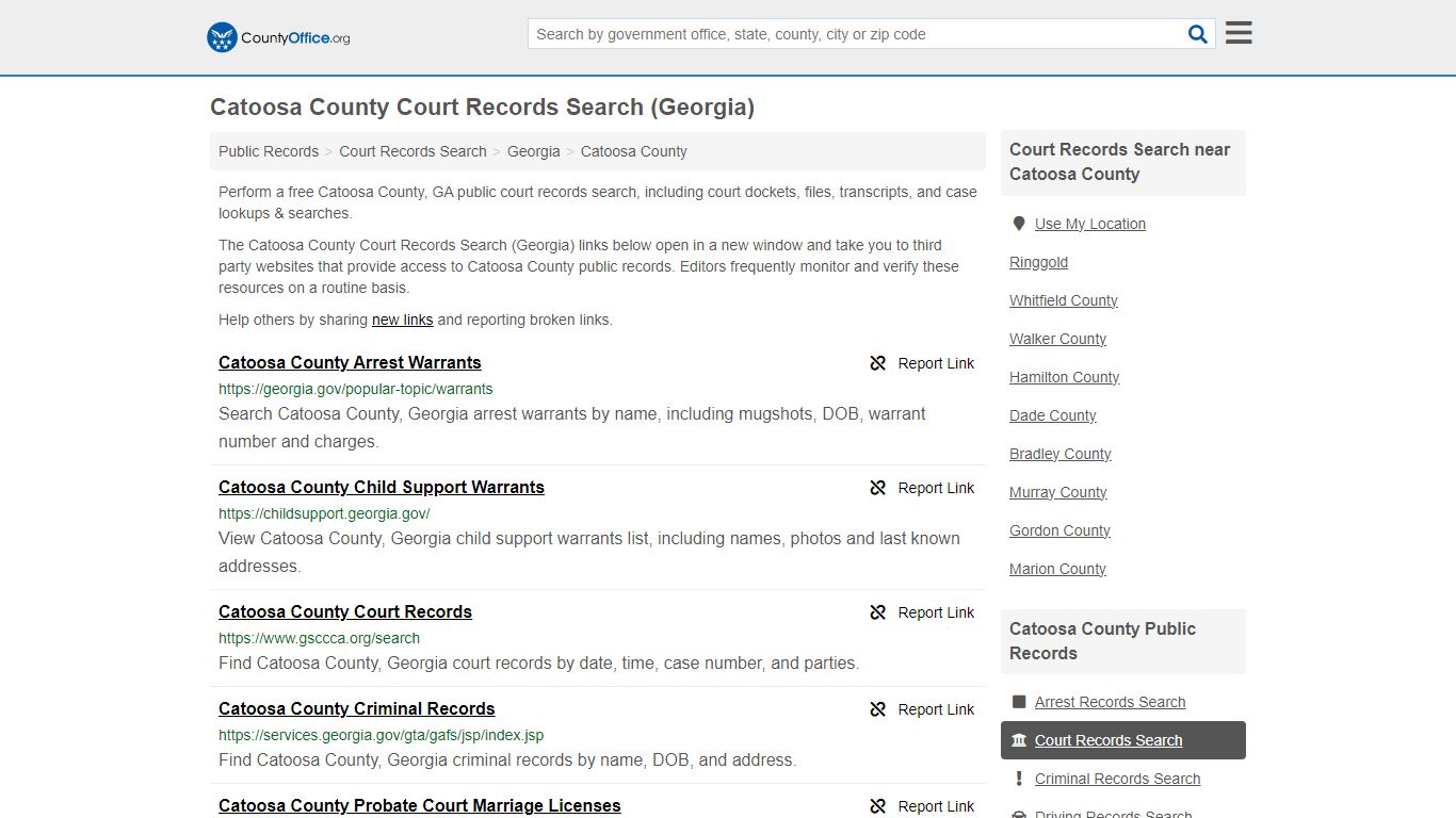 Catoosa County Court Records Search (Georgia) - County Office
