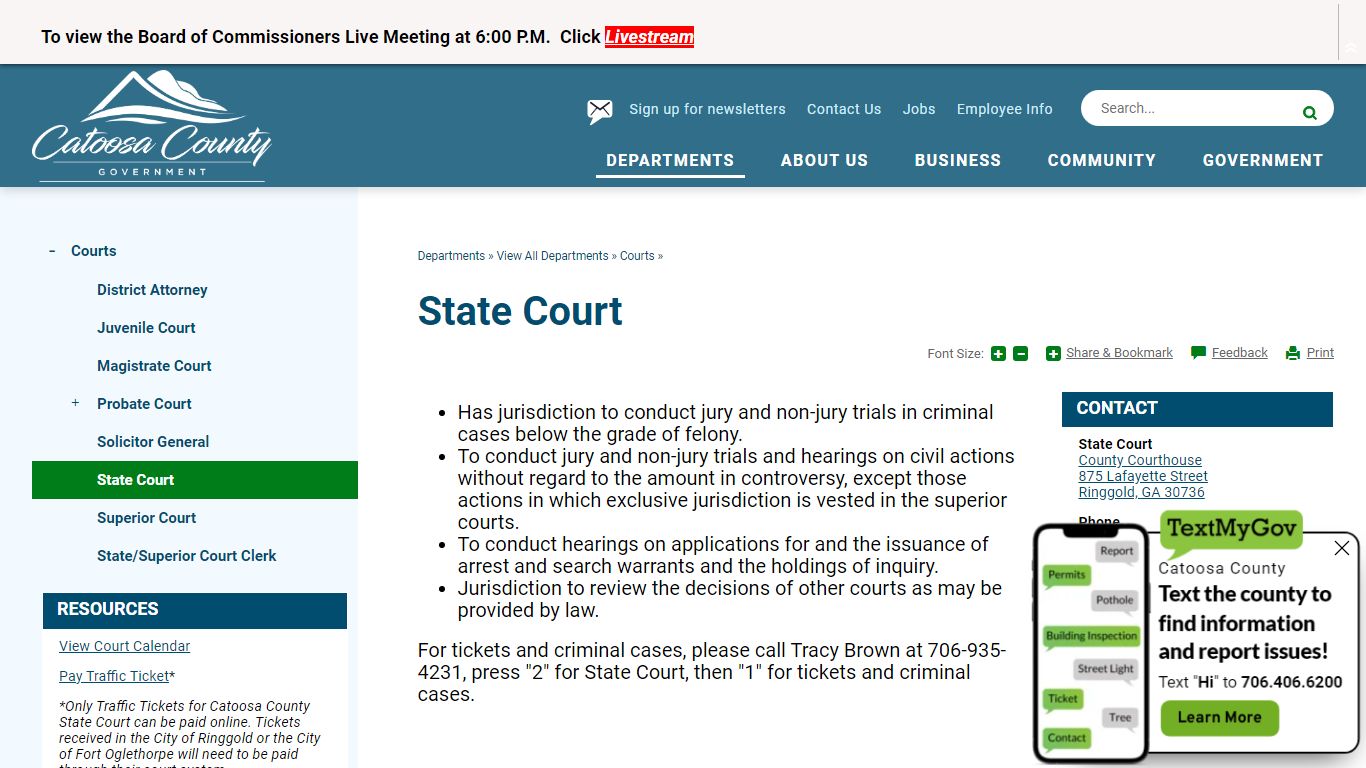 State Court | Catoosa County, GA